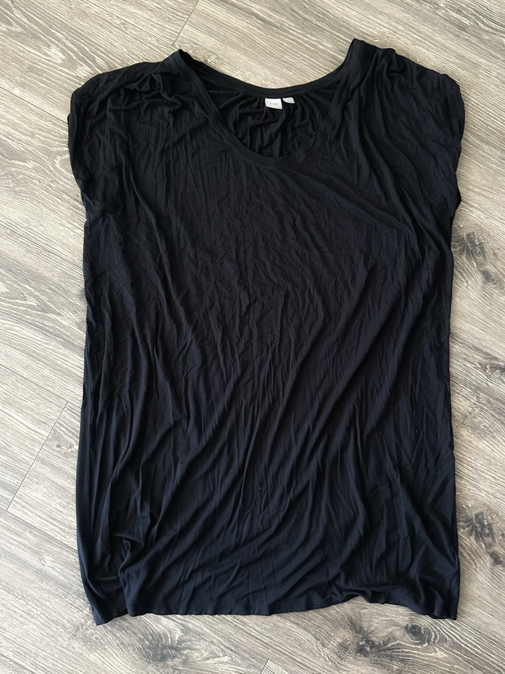 GAP Black Relaxed Round Neck Cap Sleeve Tank Dress